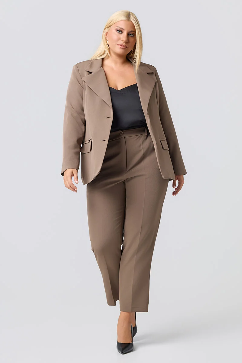 Plus Size Σακάκι Με Φόδρα Πούρο 