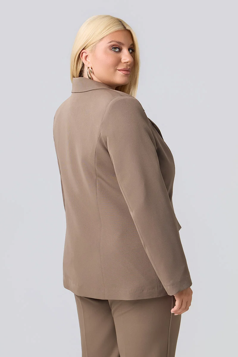 Plus Size Σακάκι Με Φόδρα Πούρο 