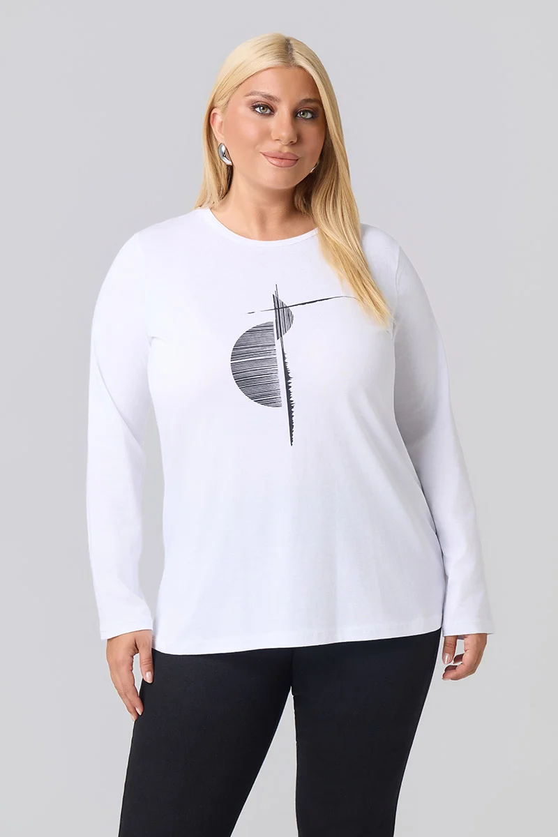 Μακρυμάνικο T-Shirt Λευκό