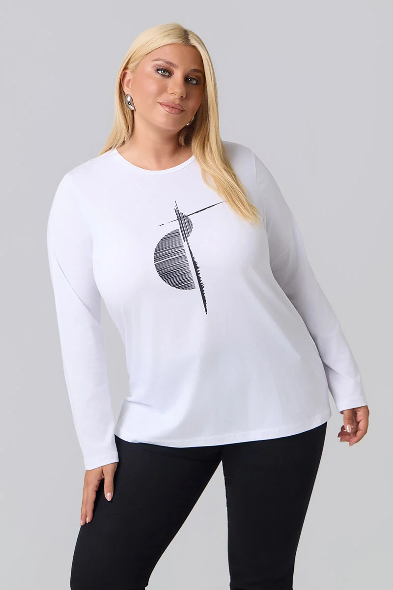 Μακρυμάνικο T-Shirt Λευκό