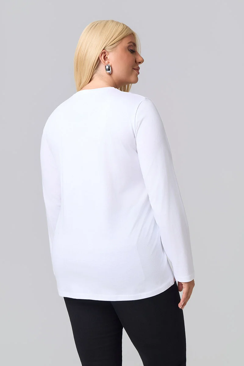 Μακρυμάνικο T-Shirt Λευκό