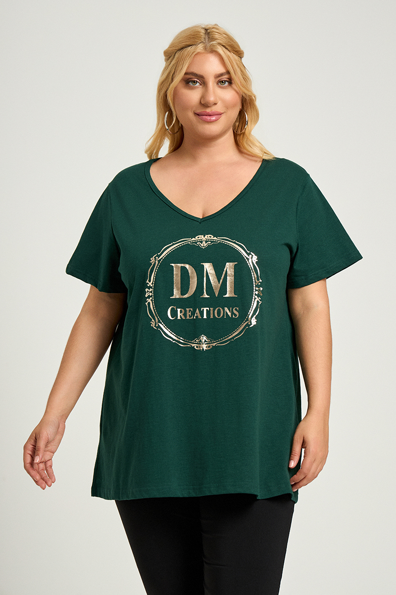 DM Plus Size T-Shirt Κυπαρσσί 
