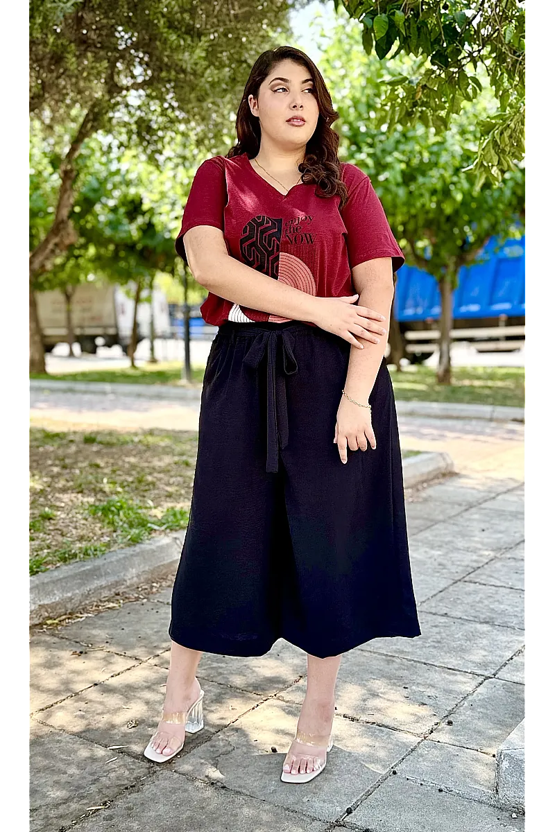 Cropped Παντελόνι Μαύρο