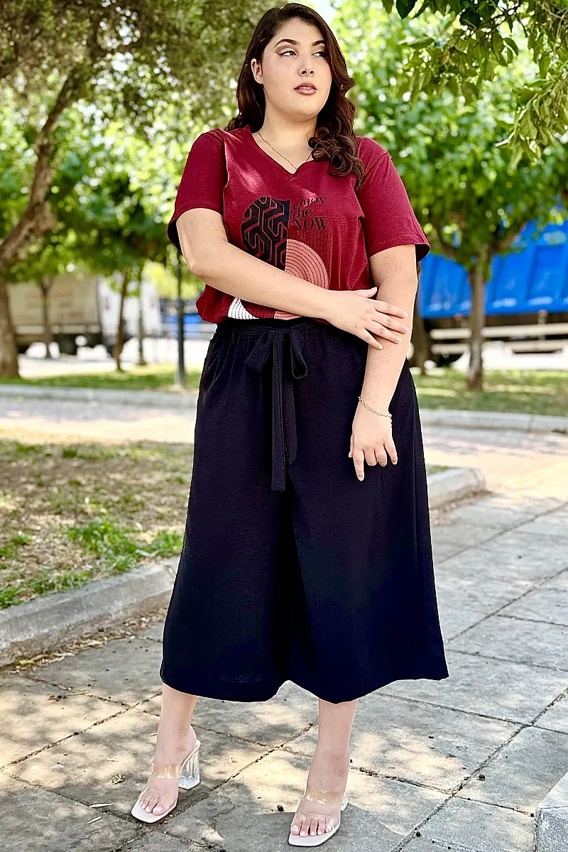 Cropped Παντελόνι Μαύρο