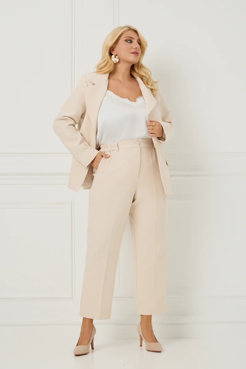 Plus Size Κοστούμι Με Φόδρα Nude