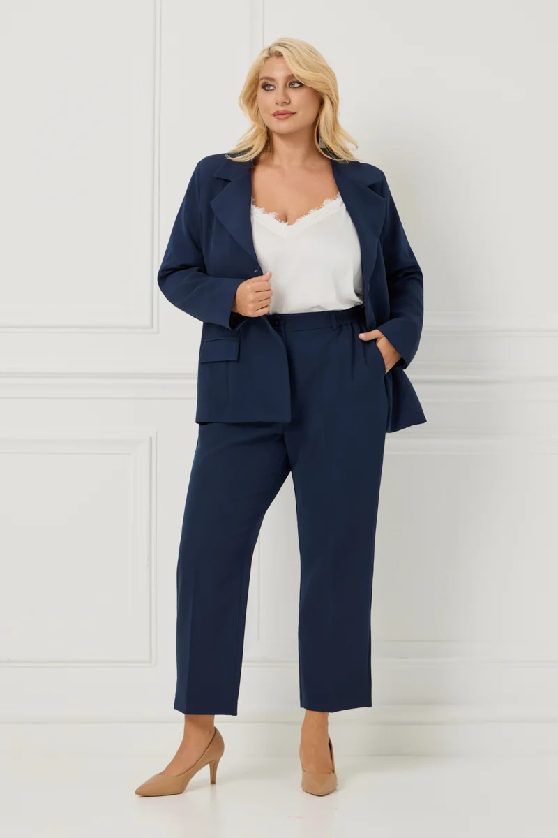 Plus Size Κοστούμι Με Φόδρα Blue Navy