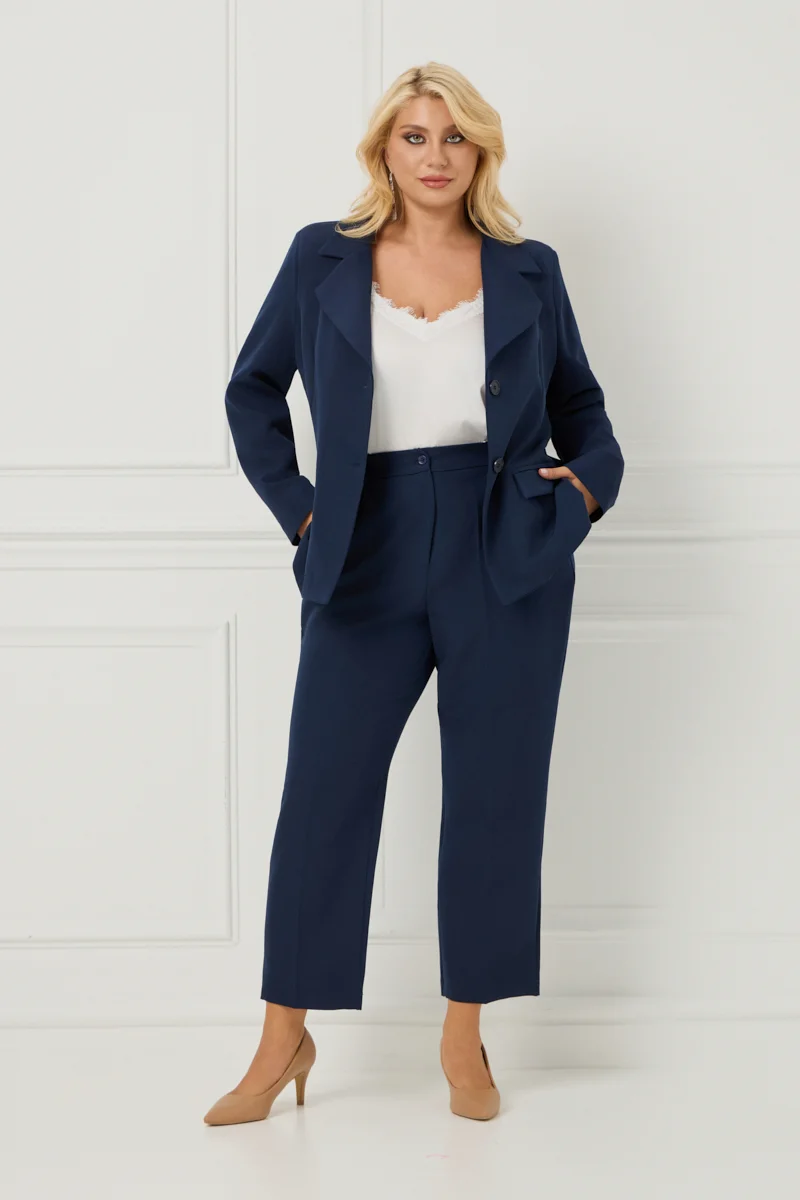 Plus Size Κοστούμι Με Φόδρα Blue Navy