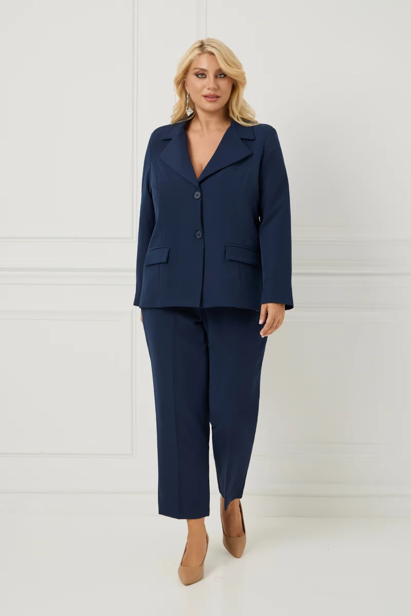 Plus Size Κοστούμι Με Φόδρα Blue Navy