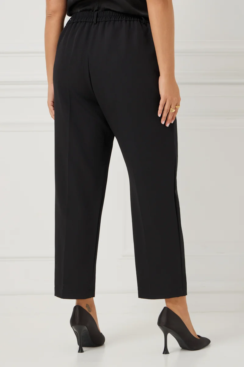 Κομψό Plus Size Παντελόνι Μαύρο 