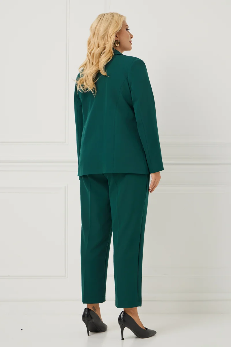 Plus Size Κοστούμι Με Φόδρα Κυπαρισσί