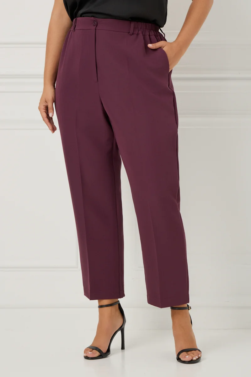 Plus Size Κοστούμι Με Φόδρα βουργουνδί 