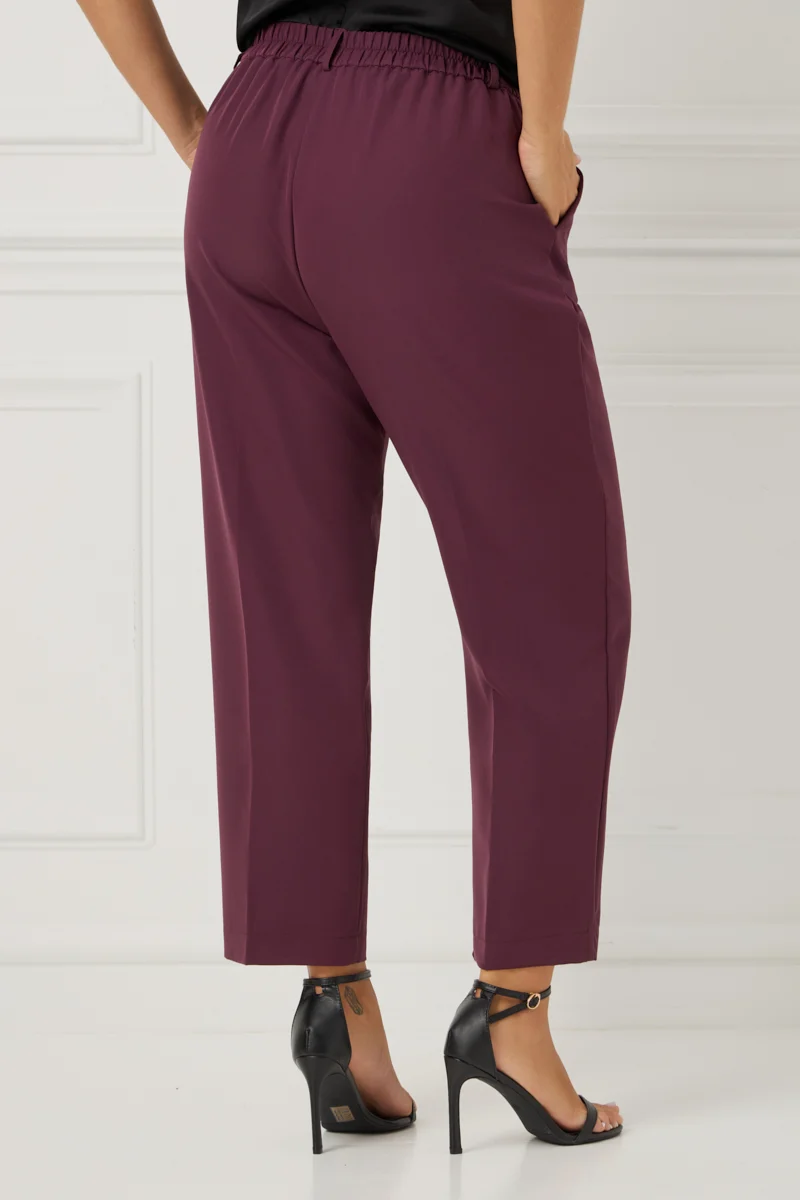 Κομψό Plus Size Παντελόνι Βουργουνδί 