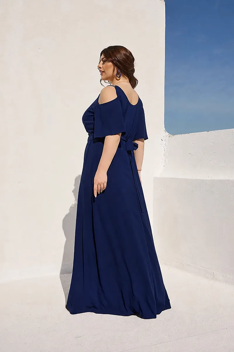Φόρεμα Μουσελίνα Blue Navy
