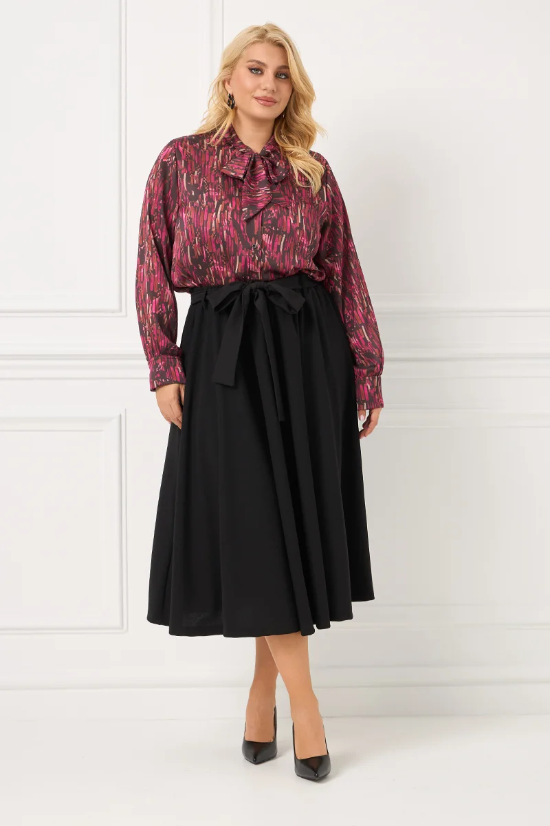 Μαύρη Ελαστική Midi Φούστα 