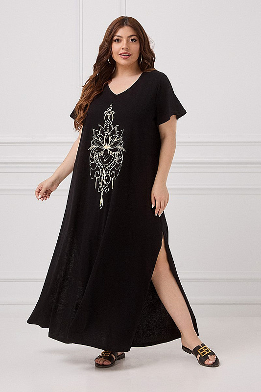 Lilium Cotton Dress Μαύρο