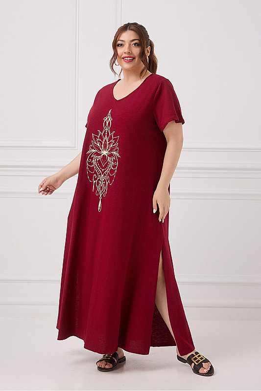 Lilium Cotton Dress Μπορντό 