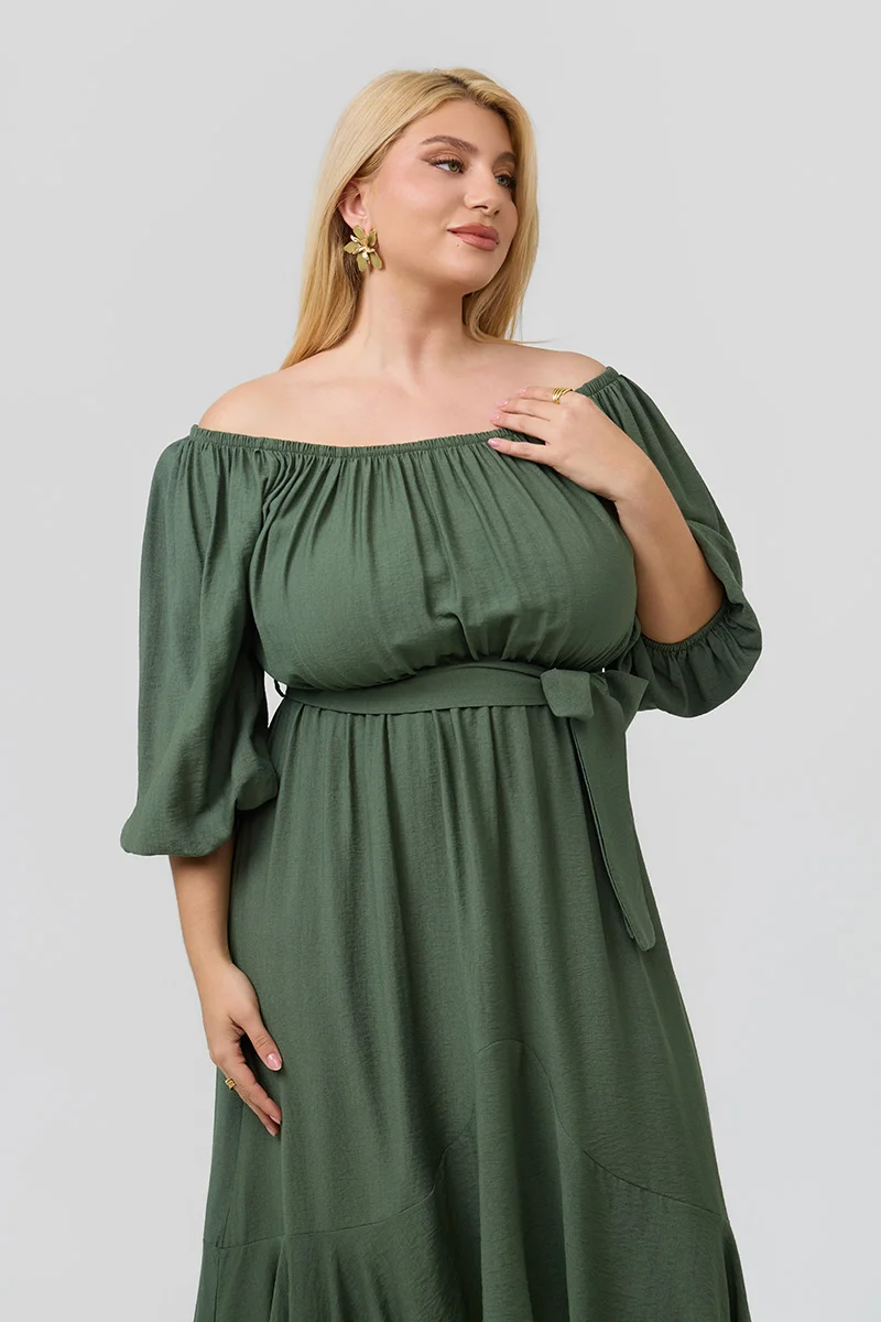 Έξωμο Φόρεμα Χακί