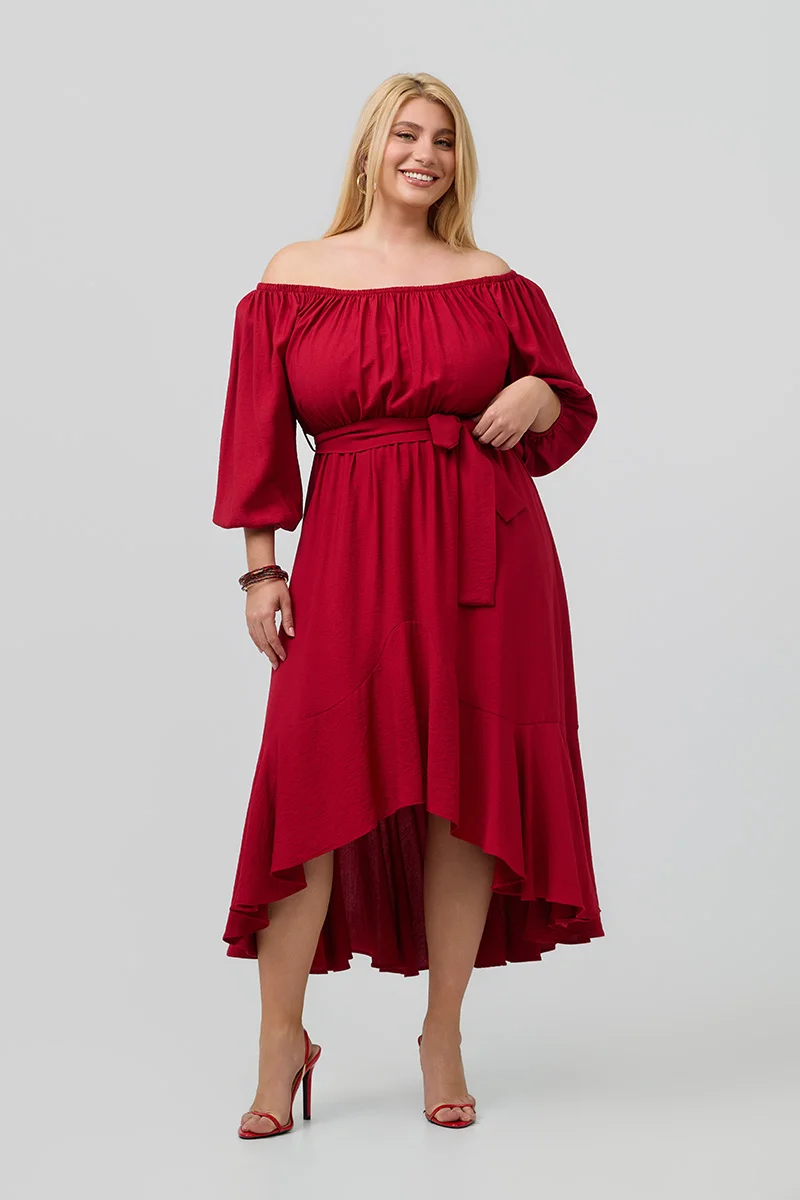 Έξωμο Φόρεμα Μπορντό