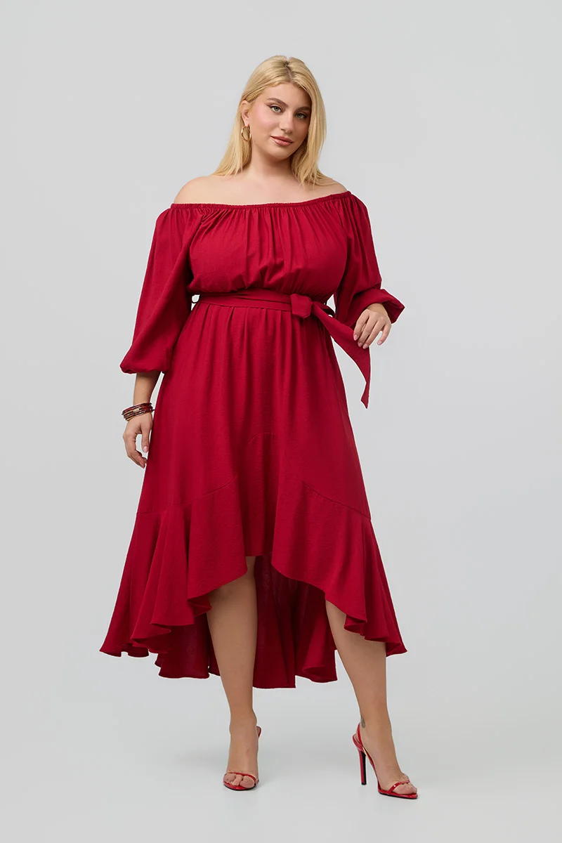 Έξωμο Φόρεμα Μπορντό