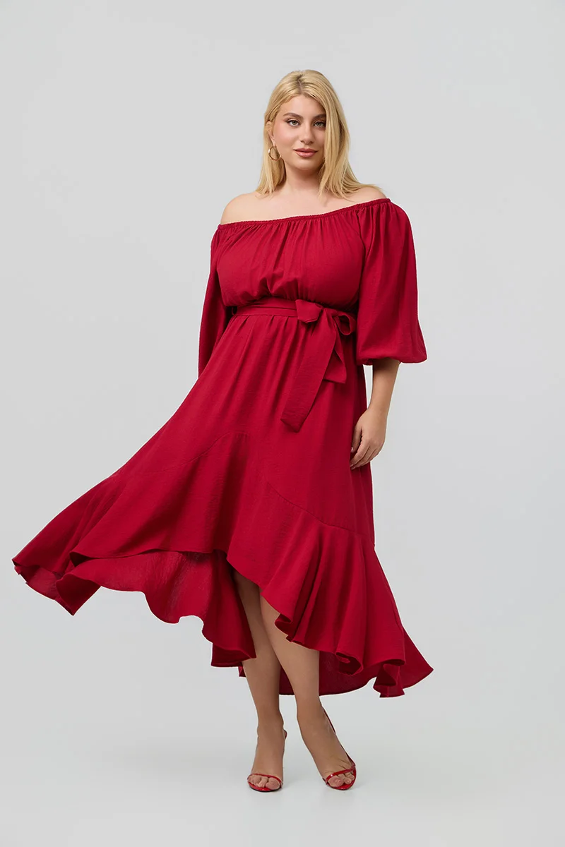 Έξωμο Φόρεμα Μπορντό