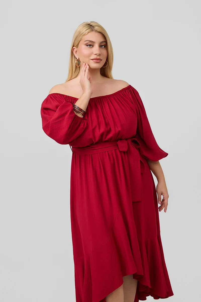 Έξωμο Φόρεμα Μπορντό