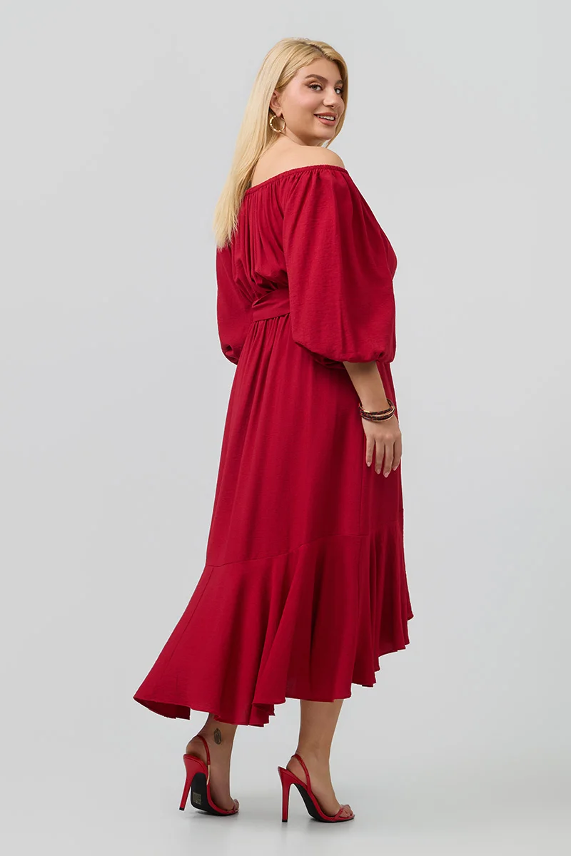 Έξωμο Φόρεμα Μπορντό