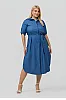 Βαμβακερό Σεμιζιέ Φόρεμα Denim Blue