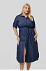 Βαμβακερό Σεμιζιέ Φόρεμα Denim Dark Blue