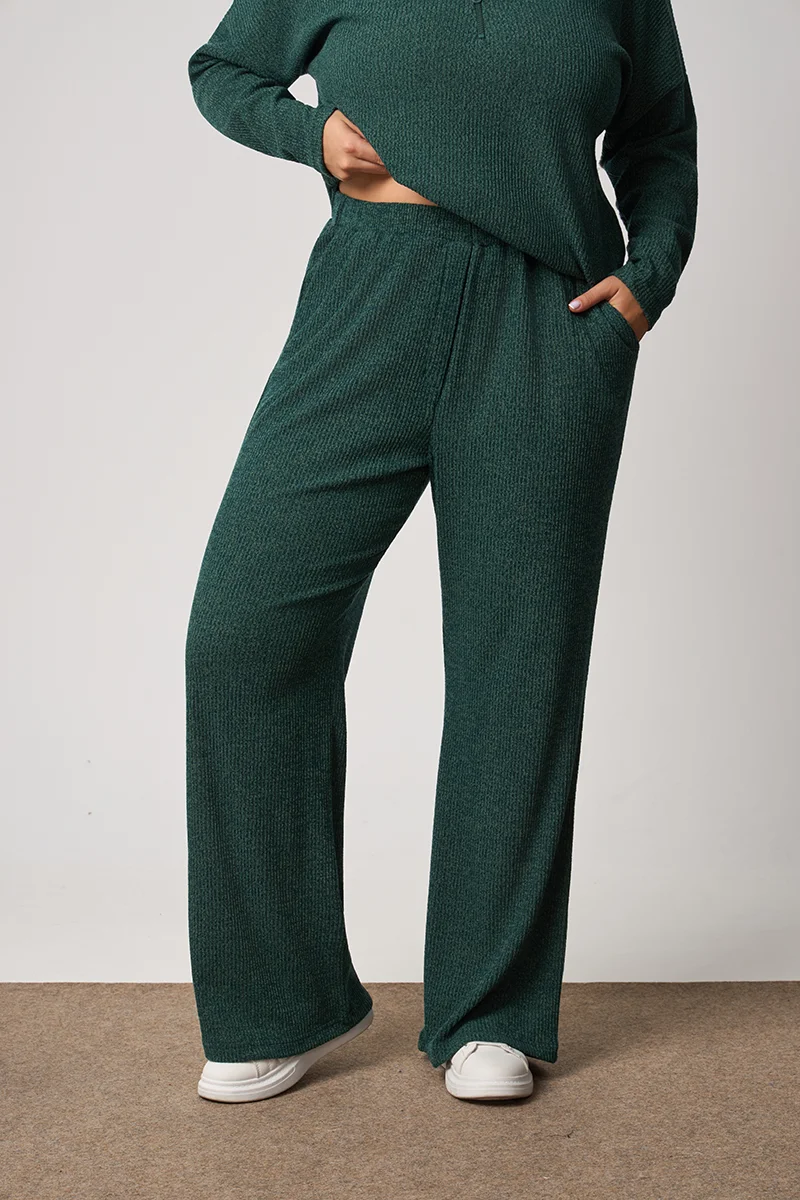 Σετ Φόρμας Πλεκτό Με Φερμουάρ Κυπαρισσί 