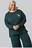 Plus Size Μπλούζα Φούτερ Κυπαρισσί