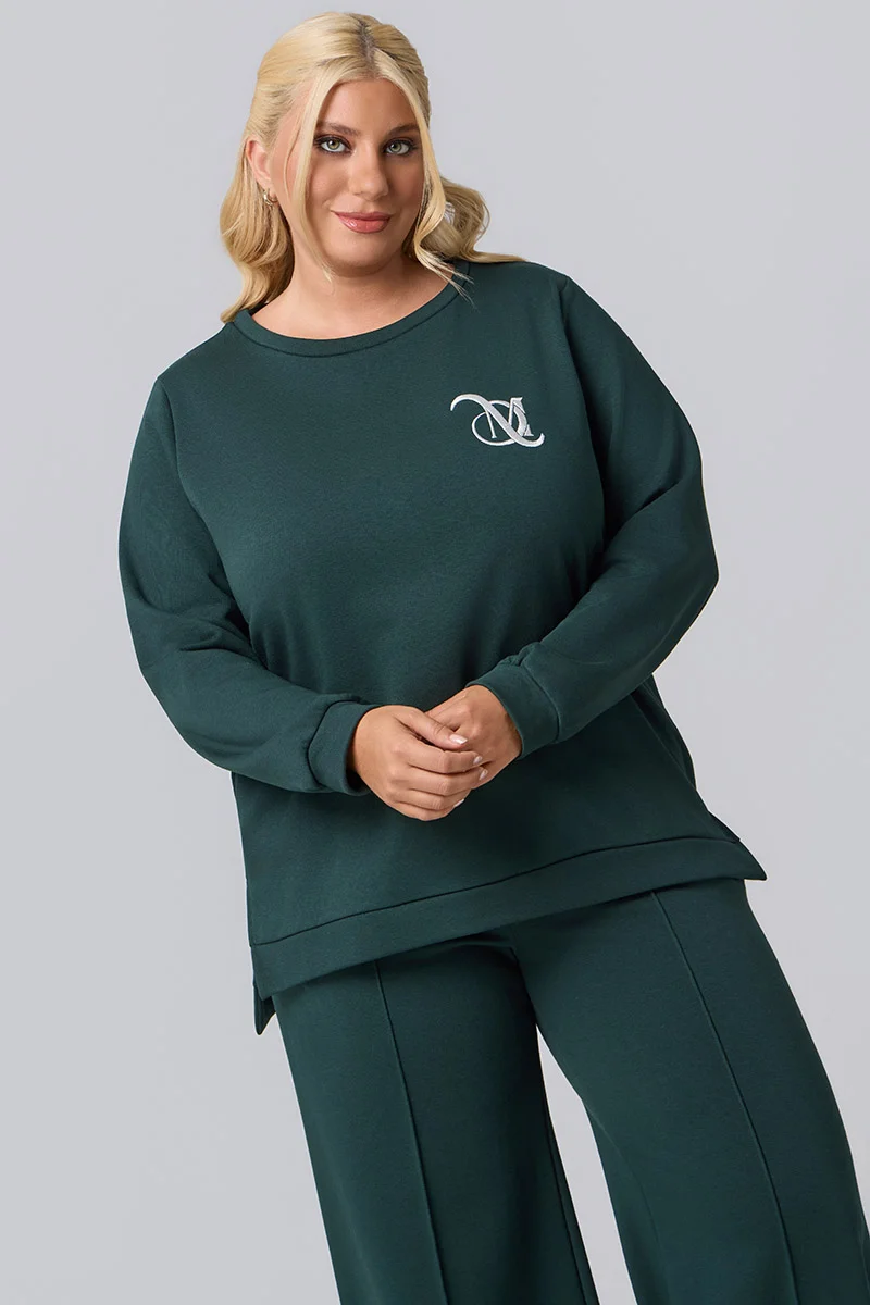 Plus Size Μπλούζα Φούτερ Κυπαρισσί