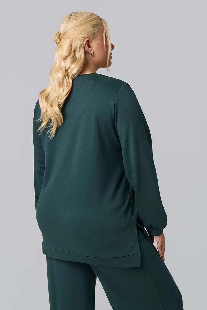 Plus Size Μπλούζα Φούτερ Κυπαρισσί