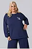 Plus Size Μπλούζα Φούτερ Navy