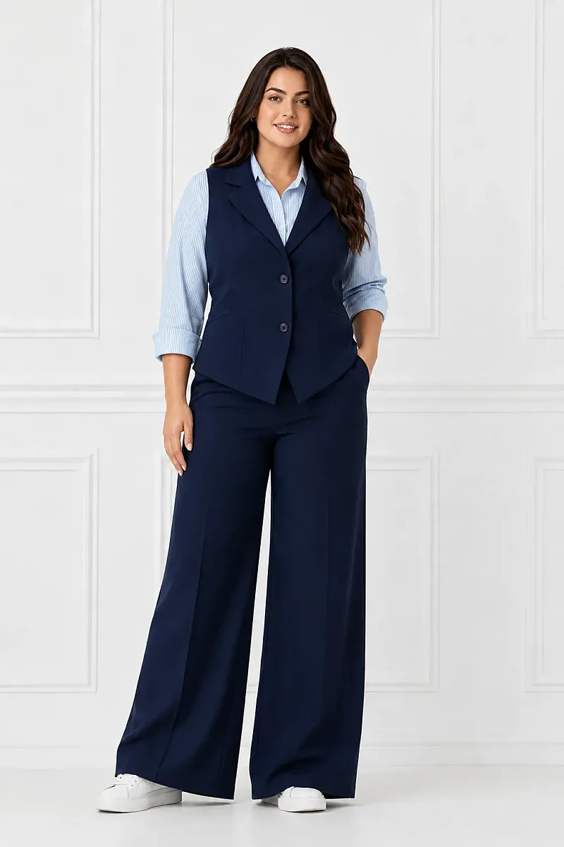 Plus Size Γιλέκο Κοστουμιού Blue Navy  