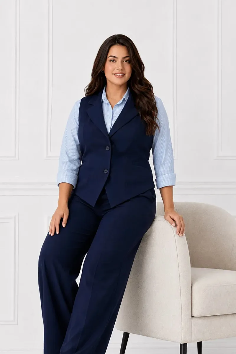 Plus Size Γιλέκο Κοστουμιού Blue Navy  