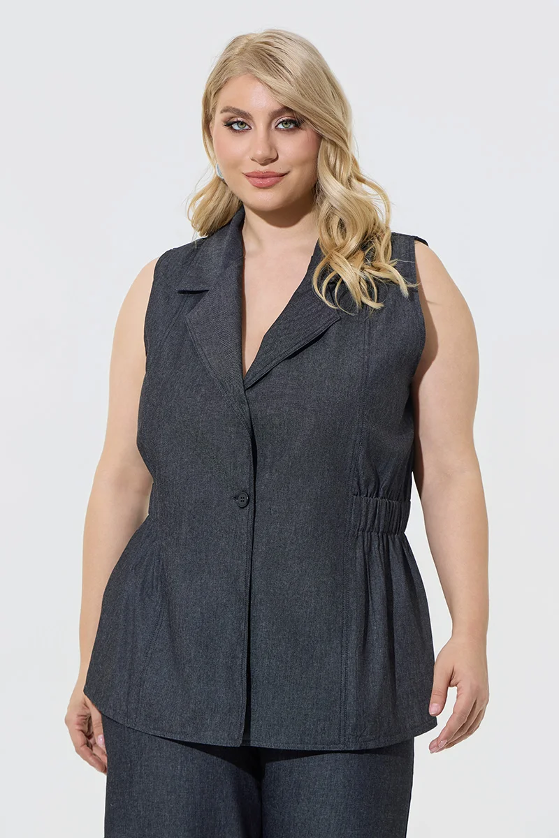 Βαμβακερό Γιλέκο Ανθρακί 