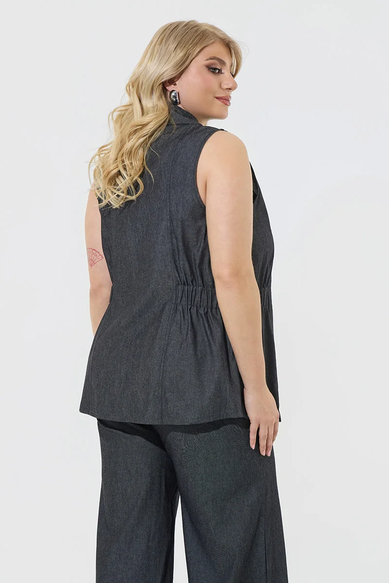 Βαμβακερό Γιλέκο Ανθρακί 