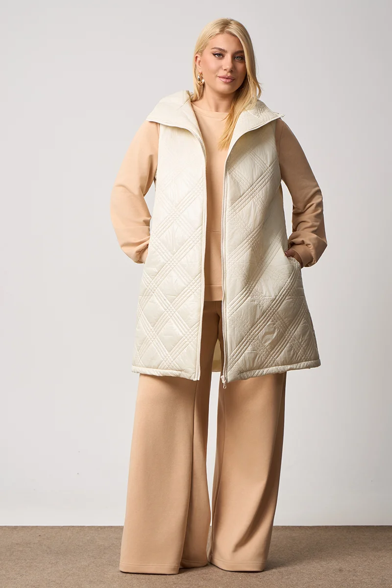 Αμάνικο Μπουφάν Καπιτονέ Εκρού