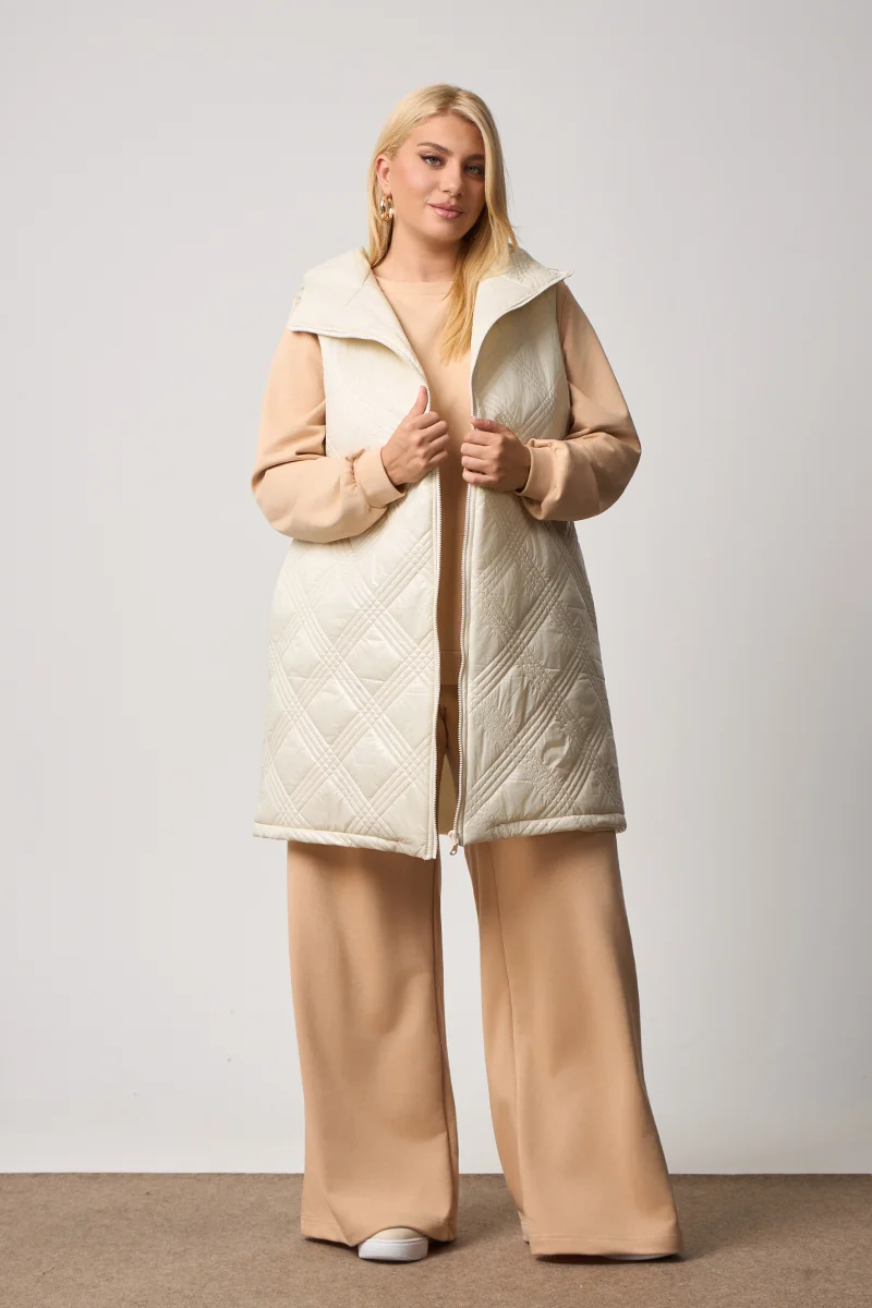 Αμάνικο Μπουφάν Καπιτονέ Εκρού