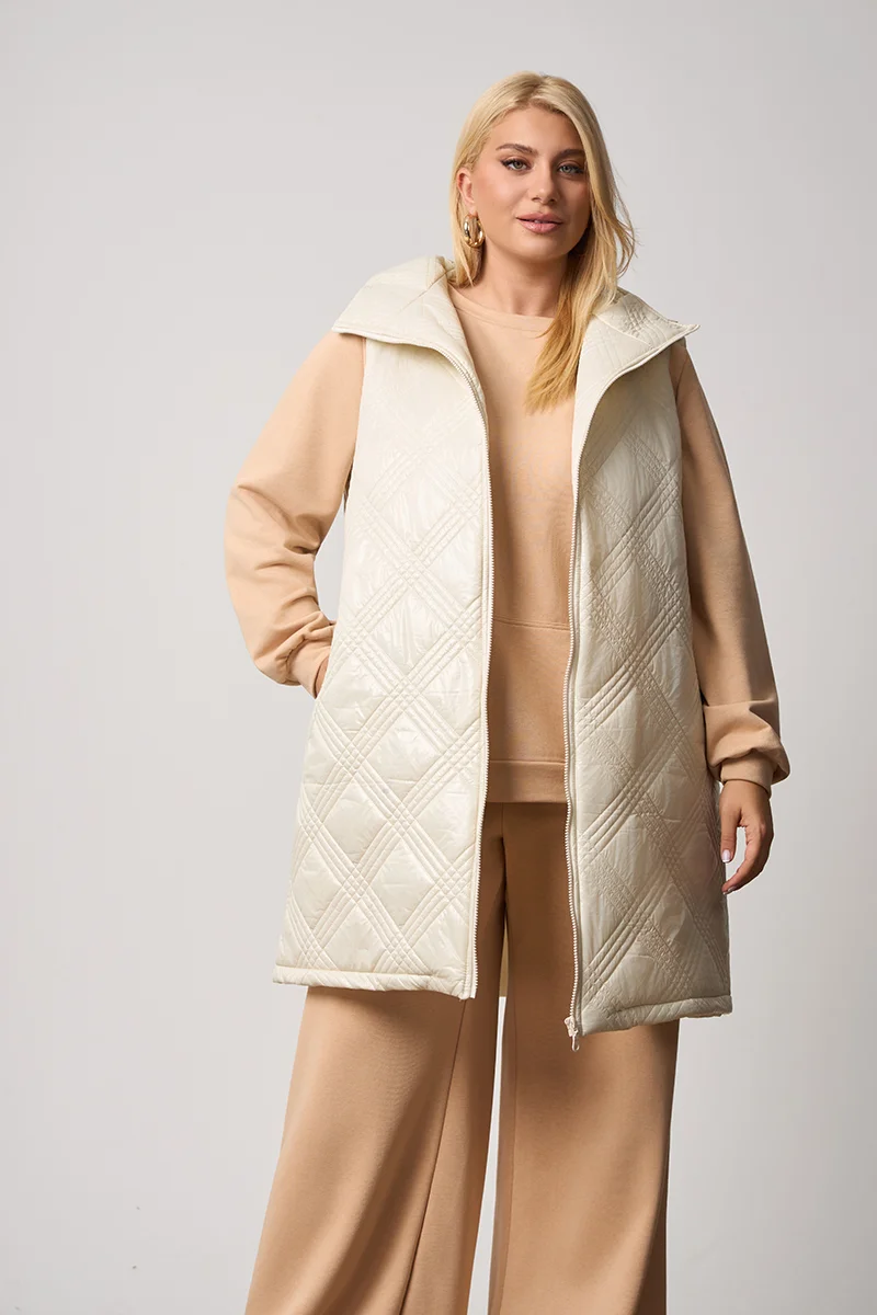 Αμάνικο Μπουφάν Καπιτονέ Εκρού