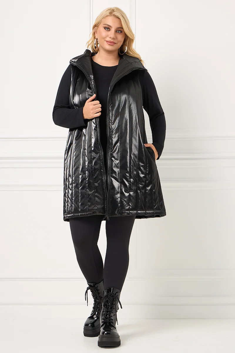 Αμάνικο Μπουφάν Καπιτονέ Μαύρο