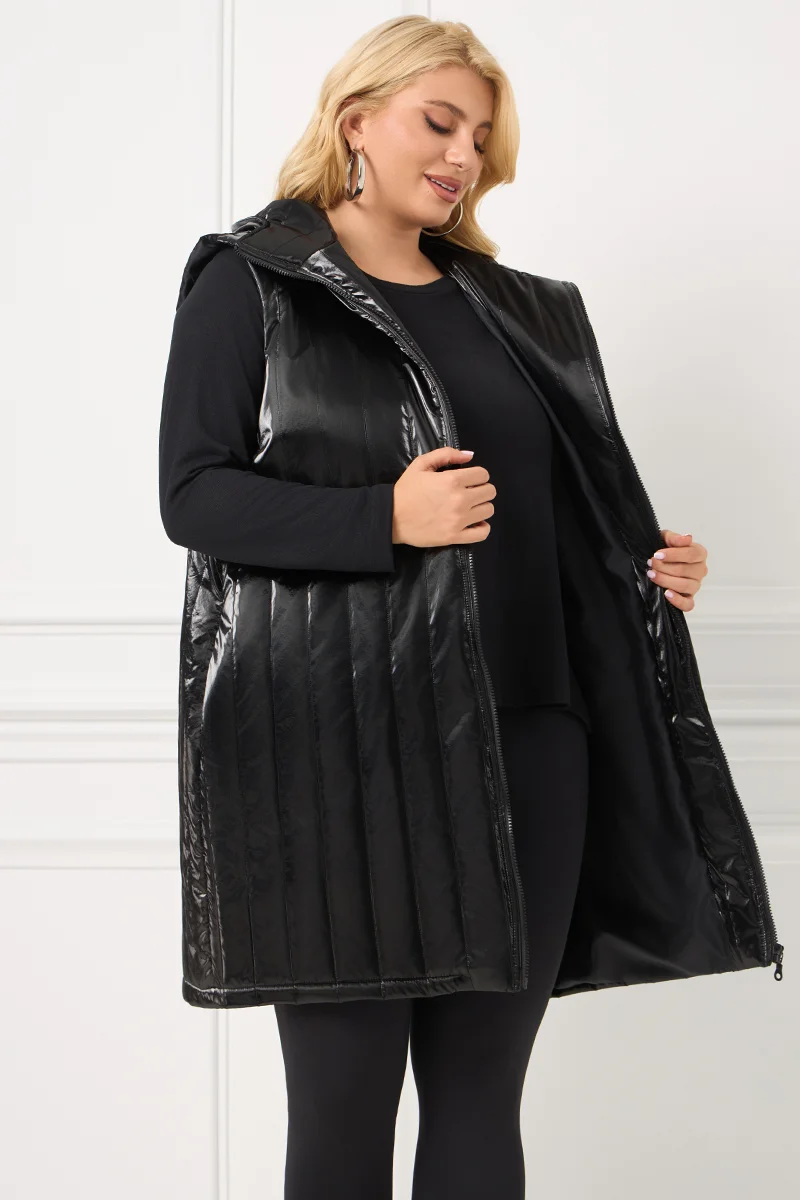 Αμάνικο Μπουφάν Καπιτονέ Μαύρο