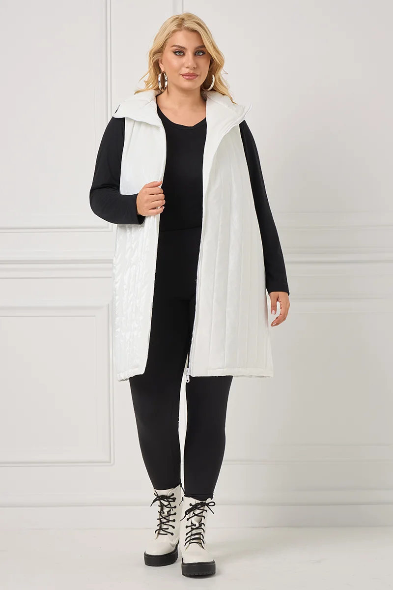 Αμάνικο Μπουφάν Καπιτονέ Λευκό