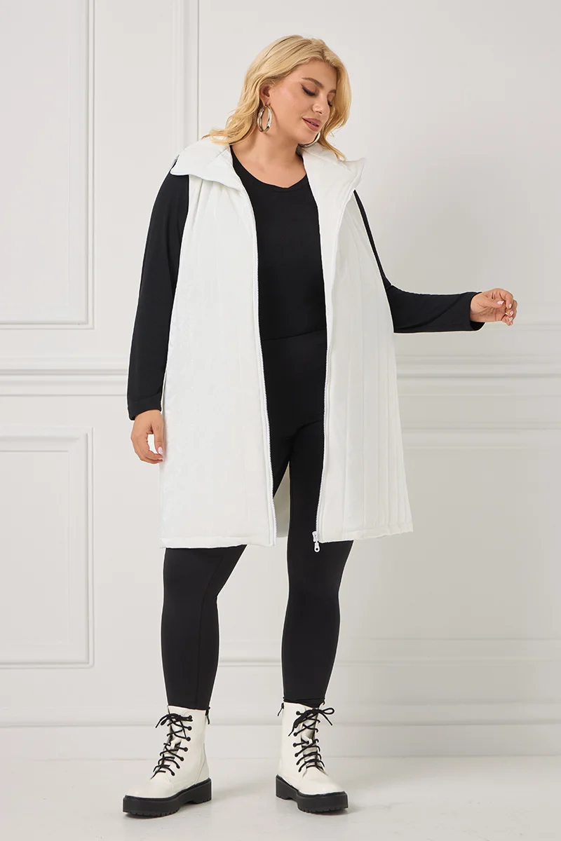 Αμάνικο Μπουφάν Καπιτονέ Λευκό