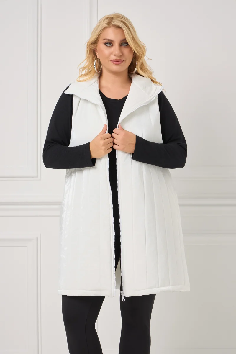 Αμάνικο Μπουφάν Καπιτονέ Λευκό