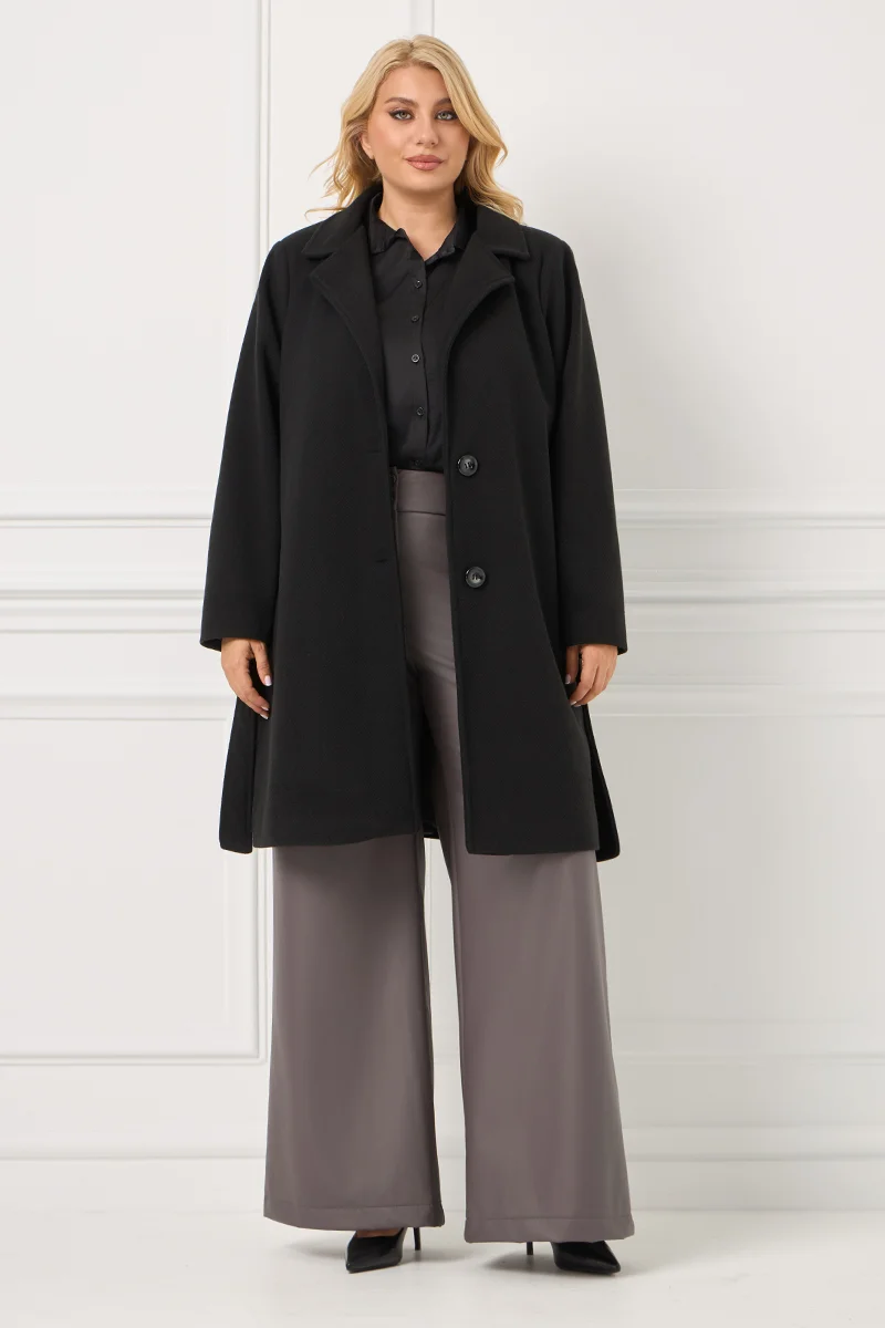 Παλτό Με Φόδρα Μαύρο