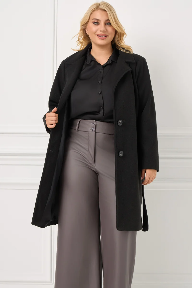 Παλτό Με Φόδρα Μαύρο