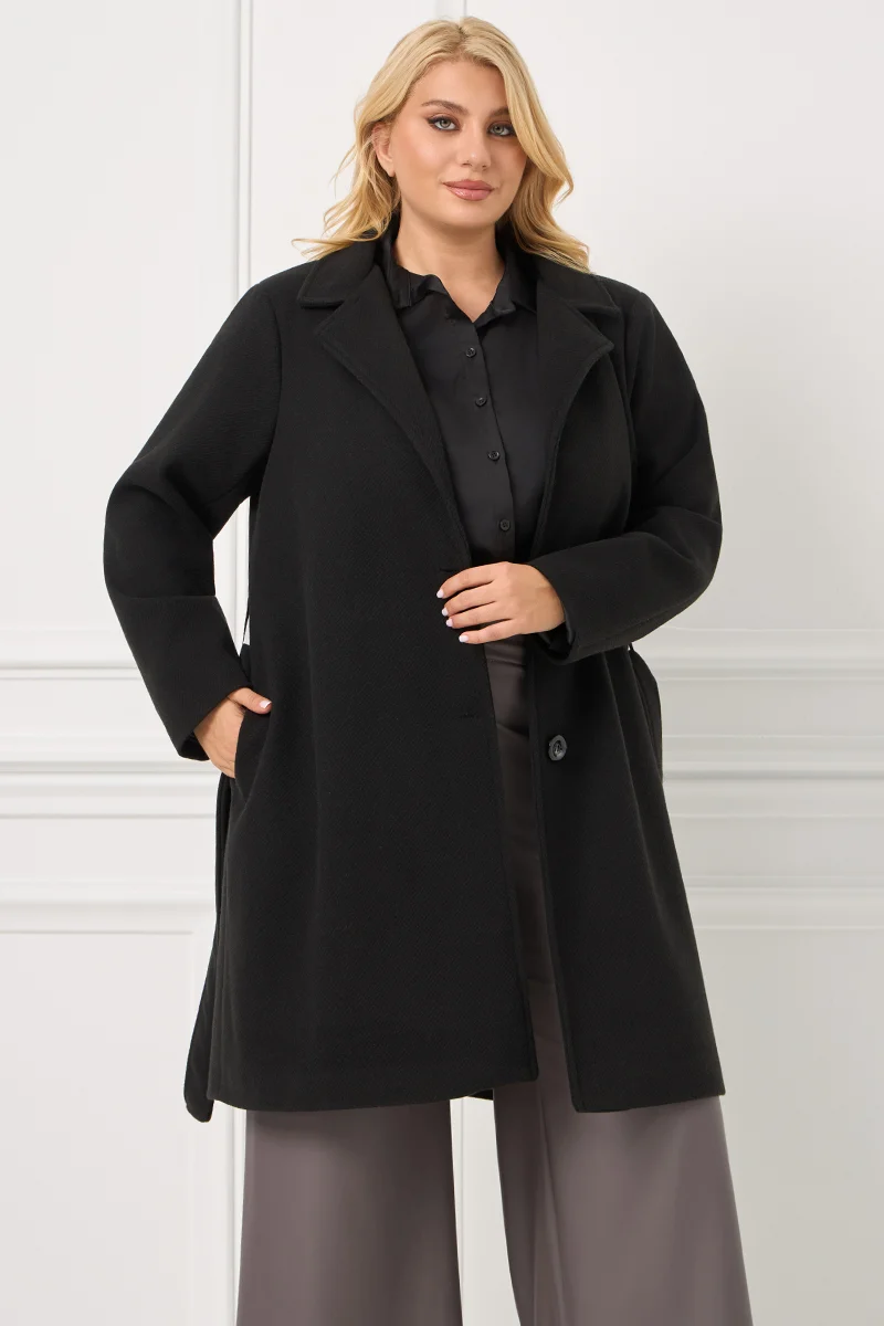 Παλτό Με Φόδρα Μαύρο