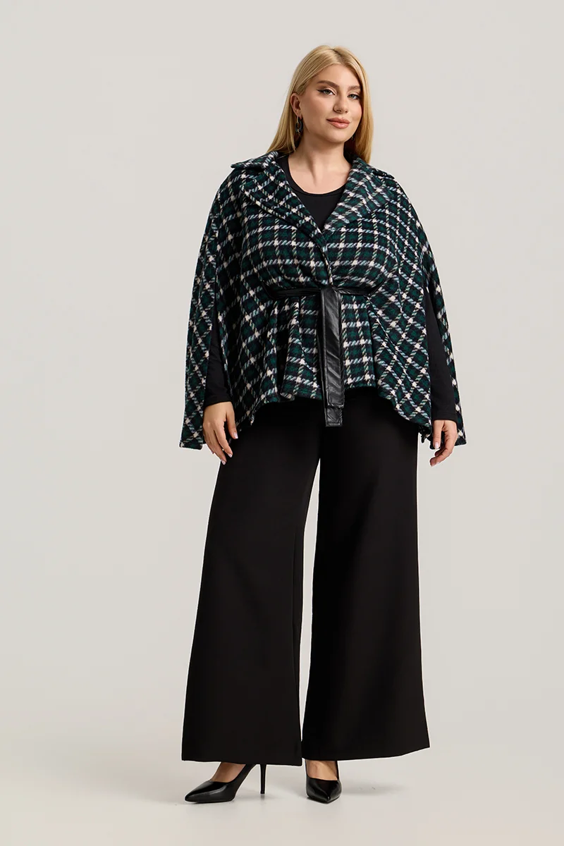 Κυπαρισσί Καρό Κάπα Με Ζώνη