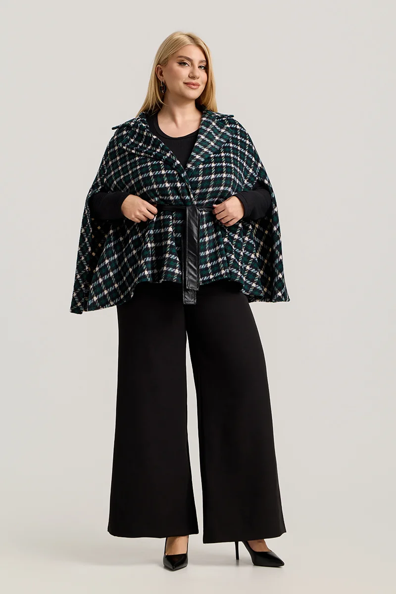 Κυπαρισσί Καρό Κάπα Με Ζώνη